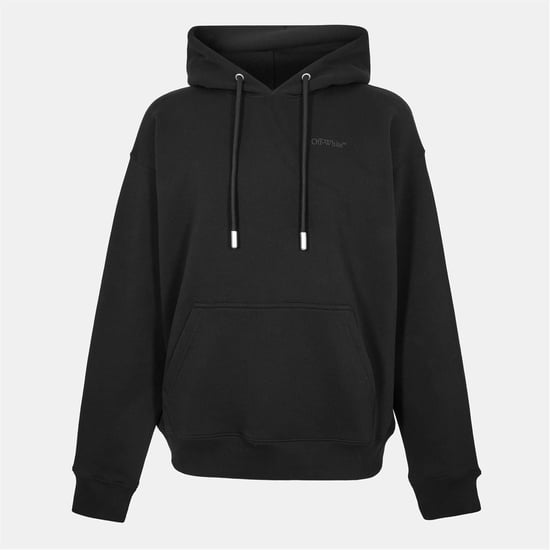 Off-White Sudadera oversize para hombre con capucha y hombros caídos en negro-negro - Image 1