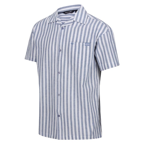 Regatta Shorebayshir hombre coral/azul/blanco a rayas - Image 3