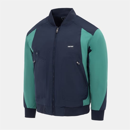 Chaqueta acolchada de hombre Firetrap en azul marino - Image 3