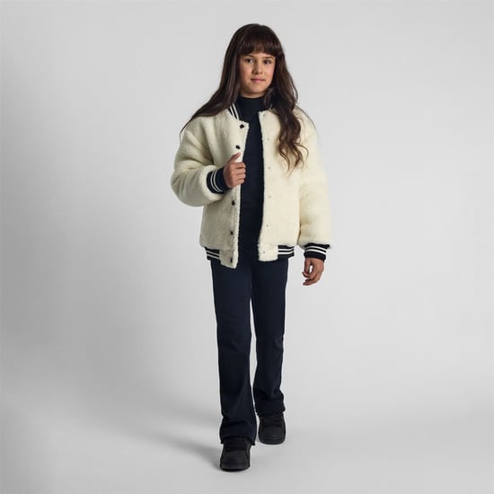 Chaqueta de béisbol para niña Minoti con cierre de botones a presión en blanco roto - Image 2