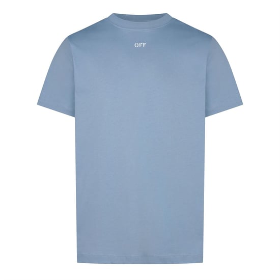 Camisa de mujer Off-White de corte entallado y manga corta en denim desgastado - Image 1