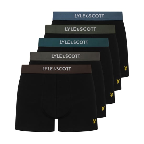 Pack de 5 bóxers para hombre Lyle And Scott en negro y multicolor W - Image 1