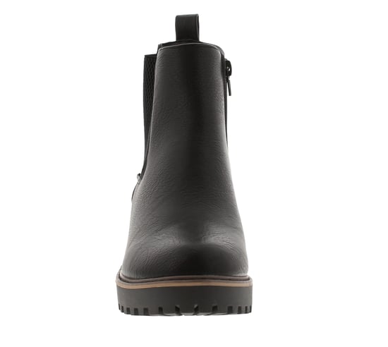 Platino Botines Chelsea de mujer con cuña Yasmin Zip Negro - Image 3