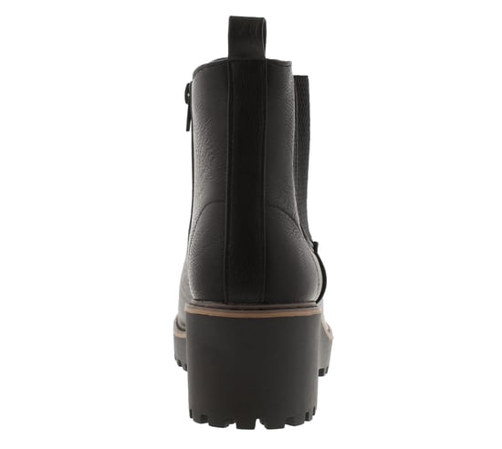 Platino Botines Chelsea de mujer con cuña Yasmin Zip Negro - Image 4