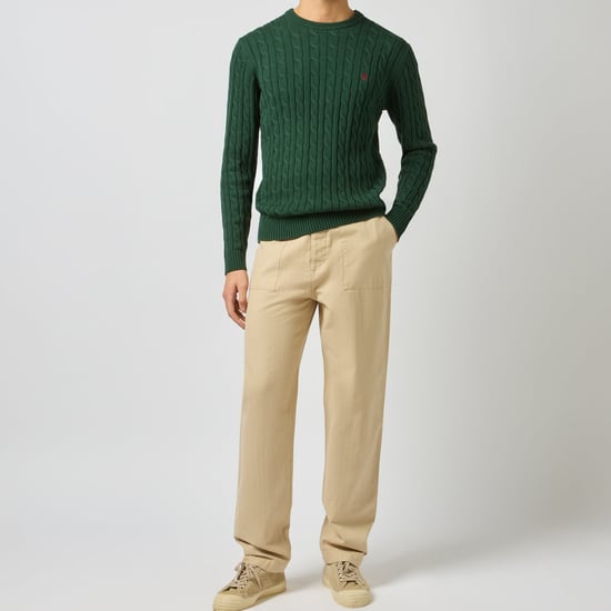Joules Cable Crew Jersey de hombre Verde - Image 2