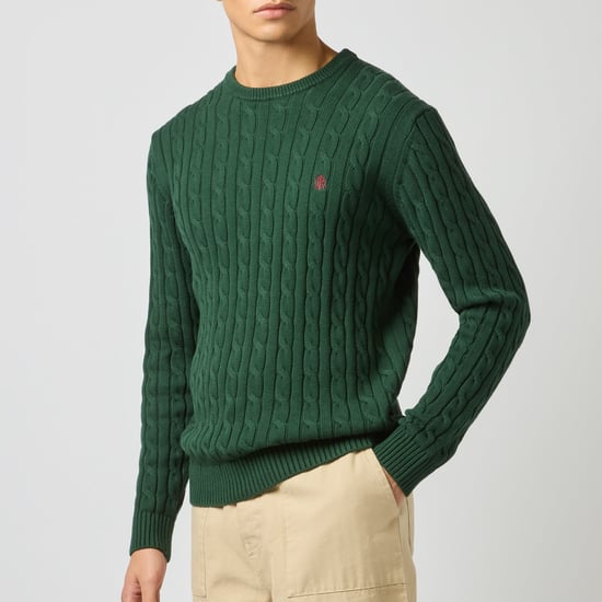 Joules Cable Crew Jersey de hombre Verde - Image 3