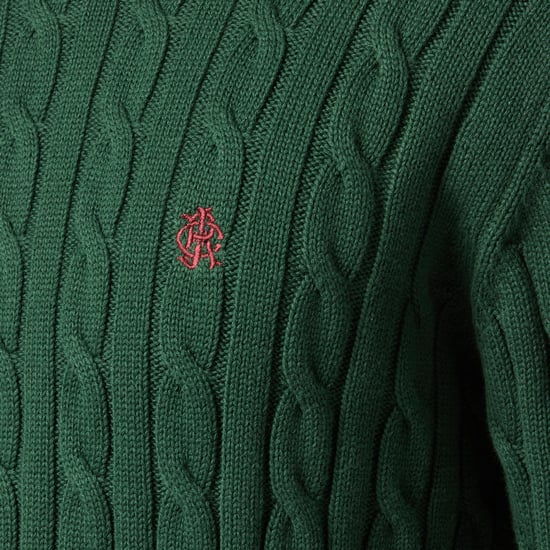 Joules Cable Crew Jersey de hombre Verde - Image 6