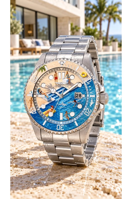 Invicta Pro Diver 51060 Reloj para Hombre - Movimiento de Cuarzo - Acero Inoxidable con Esfera Azul - 43 mm - Summerville - Image 2