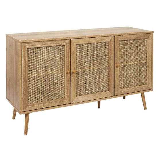 Home Deco Factory Bali Aparador – 3 puertas – ratán & madera – 115 cm - Image 3