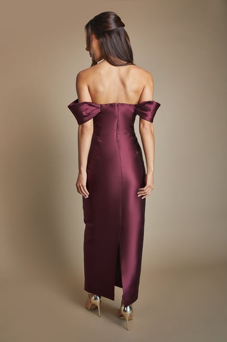 Coast Honoured Twill vestido midi de columna para dama de honor Bardot - Image 3