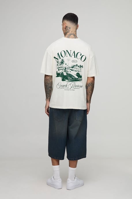 Tall Oversized Monaco Racing Print Camiseta - Image 2