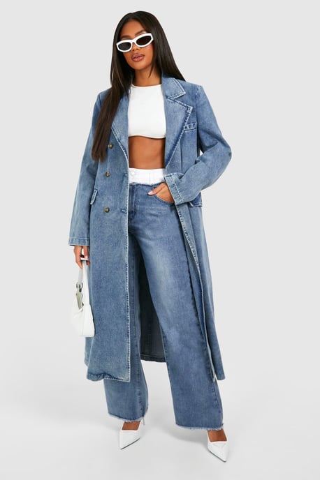 Boohoo Gabardina vaquera cruzada - Image 3