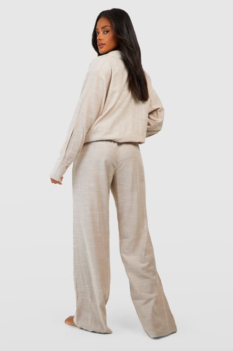 Pantalón de pijama de algodón con raya diplomática tonal - Image 2