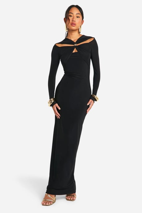 Boohoo vestido largo con detalle cut out - Image 1