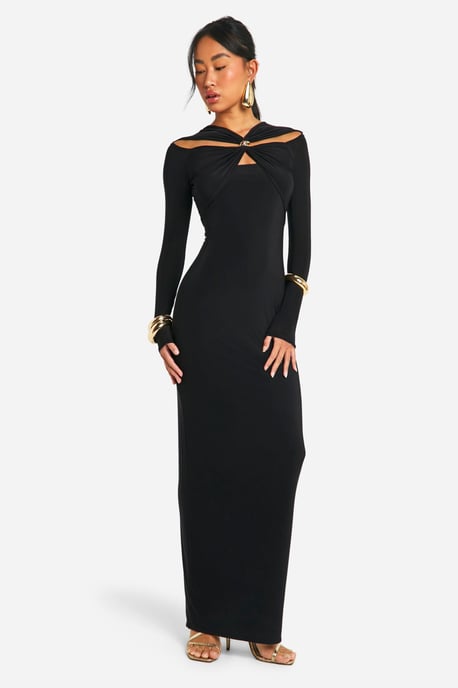 Boohoo vestido largo con detalle cut out - Image 3