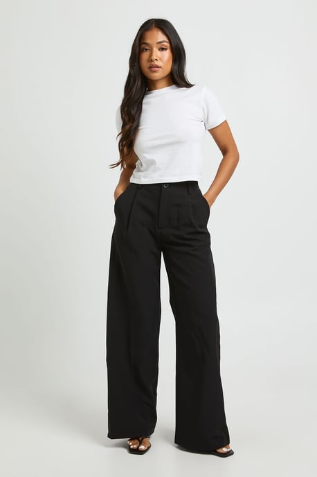 Pantalón petite de pierna ancha de corte sastre - Image 1