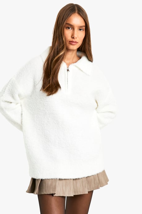 Jersey de punto bouclé con detalle de cuello - Image 1