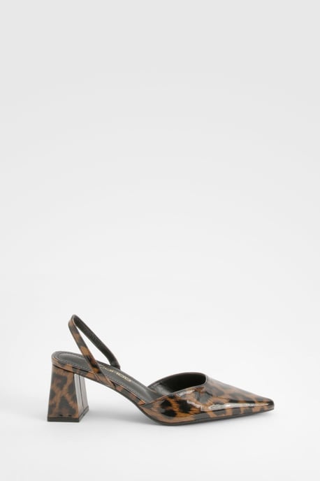 Boohoo zapatos de salón de tacón bloque con estampado de leopardo y horma ancha - Image 2