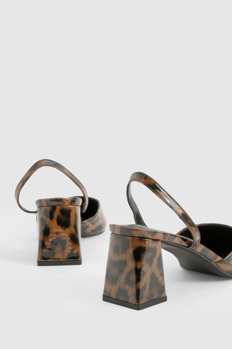 Boohoo zapatos de salón de tacón bloque con estampado de leopardo y horma ancha - Image 3