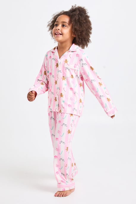 Boohoo conjunto de pijama infantil a juego para toda la familia, muy suave, con estampado de hombre de jengibre, camiseta de manga larga y pantalón - Image 3