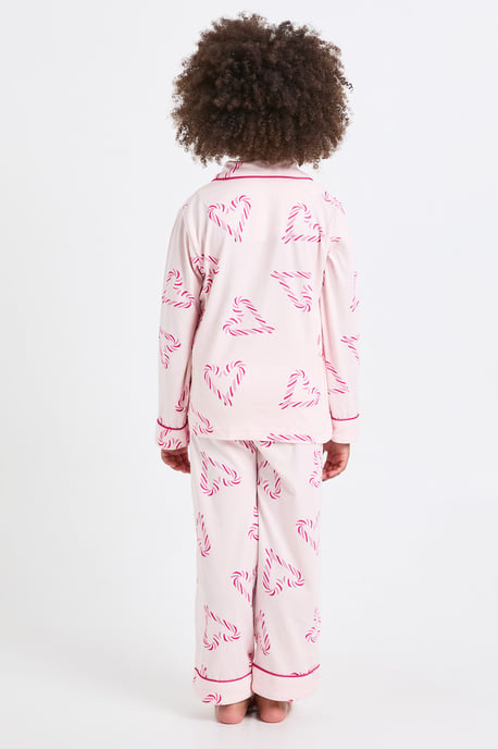 Conjunto de pijama infantil a juego para toda la familia, muy suave, con estampado de bastones de caramelo, camiseta de manga larga y pantalón - Image 2