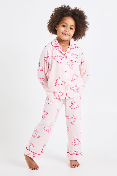 Conjunto de pijama infantil a juego para toda la familia, muy suave, con estampado de bastones de caramelo, camiseta de manga larga y pantalón - Image 3