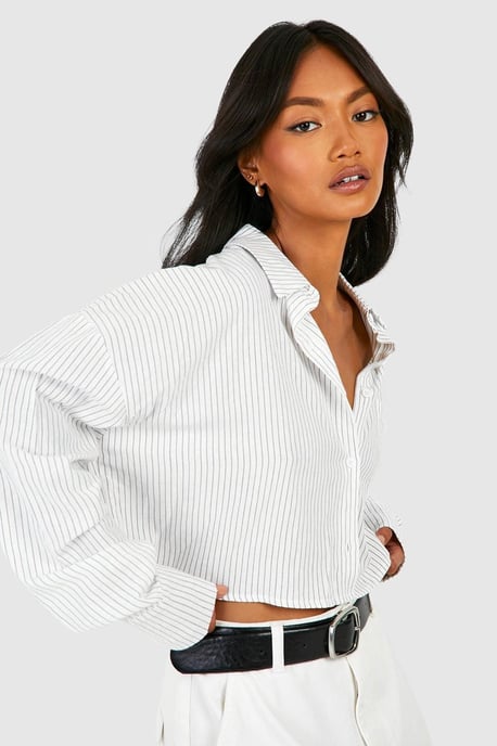 Boohoo Camisa corta de rayas - Image 1