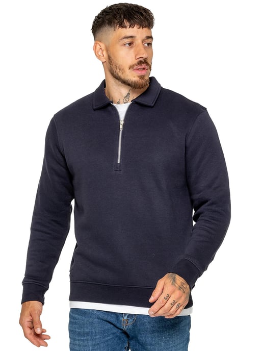 Enzo Milano | Sudadera de hombre con media cremallera y cuello - Image 1