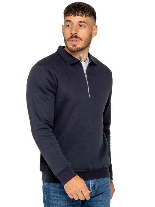 Enzo Milano | Sudadera de hombre con media cremallera y cuello - Image 3