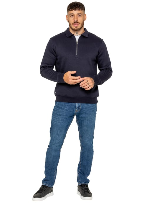 Enzo Milano | Sudadera de hombre con media cremallera y cuello - Image 4