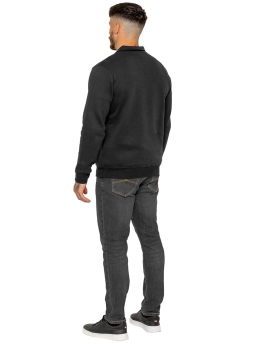 Enzo Milano Sudadera de hombre con medio cierre y cuello de polo - Image 6