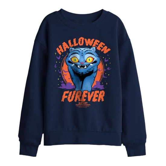 K-Pop Demon Hunters Sudadera infantil Furever Derpy Tiger para Halloween (Azul marino) - Image 1
