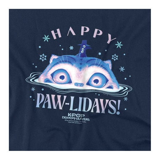 K-Pop Demon Hunters Sudadera de Navidad Happy Pawlidays Derpy Tiger para niños (Azul marino) - Image 3