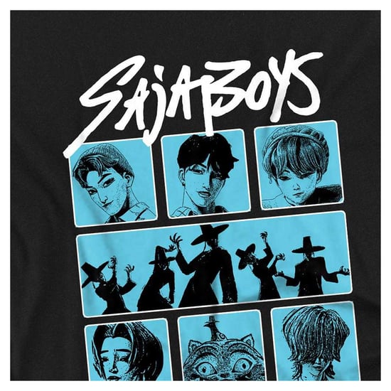 K-Pop Demon Hunters Sudadera cuadrada estampada Saja Boys para niños (negro) - Image 3