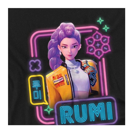 K-Pop Demon Hunters Sudadera infantil para niños Rumi con luces brillantes (Negro) - Image 3