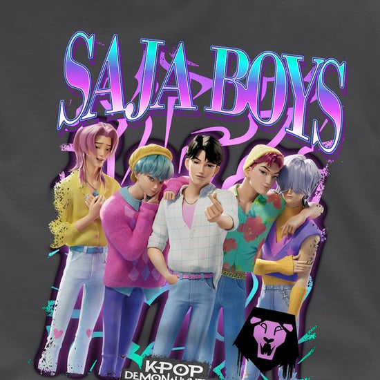 K-Pop Demon Hunters Camiseta con logo Saja Boys para niños (Gris carbón) - Image 3