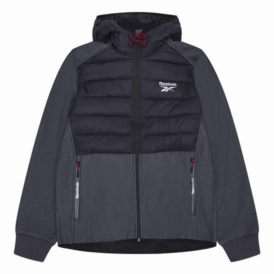 Reebok Chaqueta masculina de tejido mixto (Gris carbón) - Image 1