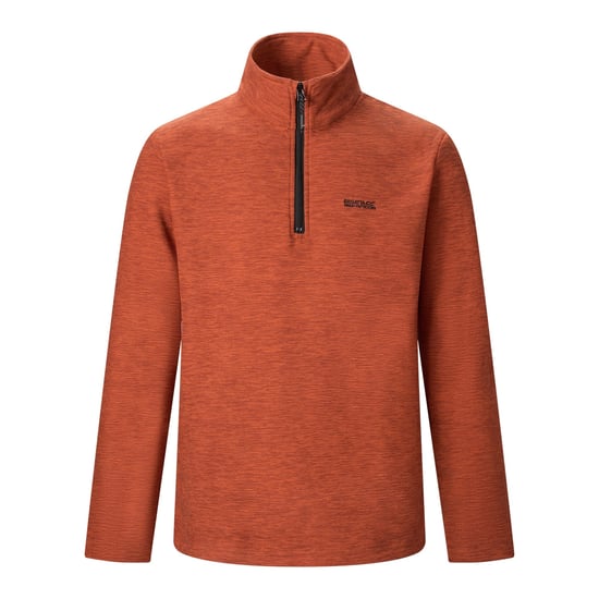Regatta Chaqueta de forro polar de hombre Thompson jaspeada con media cremallera (Burnt Henna) - Image 1