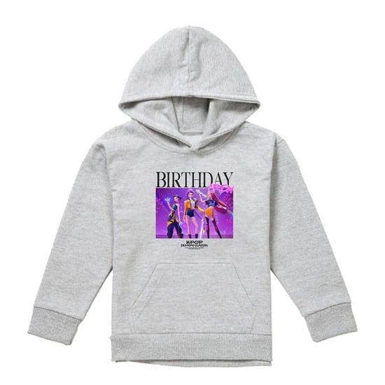 K-Pop Demon Hunters Sudadera con capucha infantil/para niños Huntrix Birthday Crew Group (Athletic Heather) - Image 1