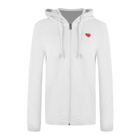 Love Moschino Sudadera con capucha de cremallera completa para mujer Love Small Logo (Blanco) - Image 1
