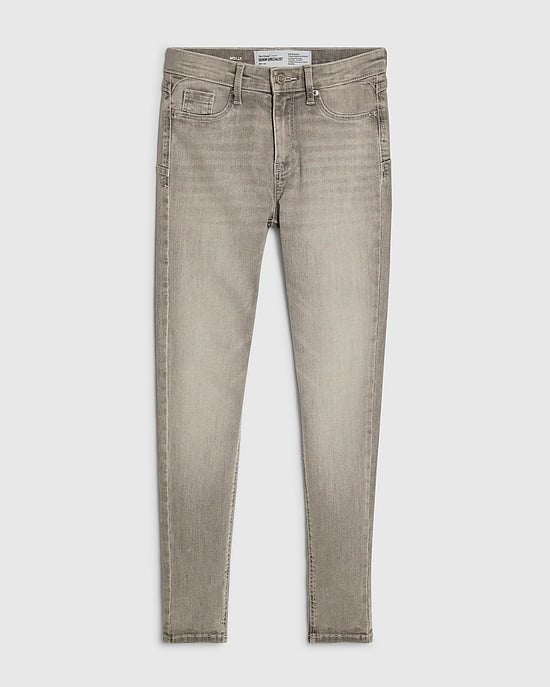 River Island Vaqueros skinny de mujer grises de tiro medio Sculpt con cremallera y botón - Image 6