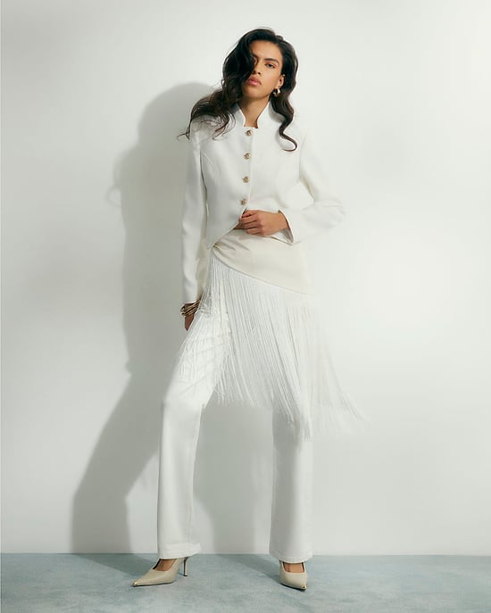 River Island Vaqueros de mujer de pierna recta, blancos, elásticos, con cremallera y botón - Image 2