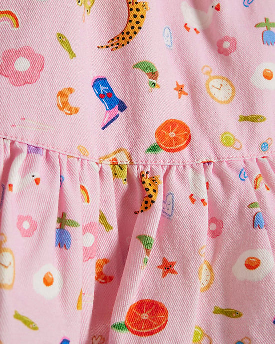 River Island Mini vestido para niña rosa Icon con lazo de algodón sin mangas - Image 3