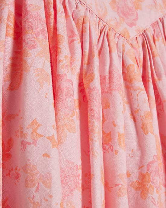 River Island Vestido de niña Rosa Floral Algodón Premium Escote cuadrado - Image 2