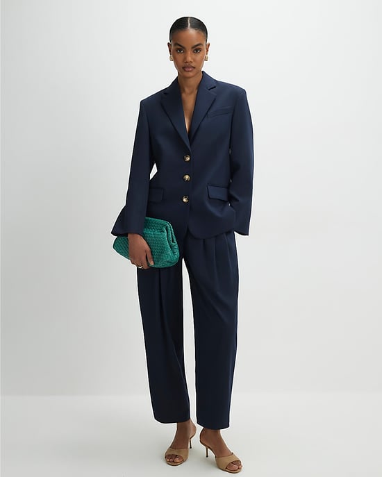 River Island Blazer de mujer Azul marino Oversize Manga larga Botón - Image 3