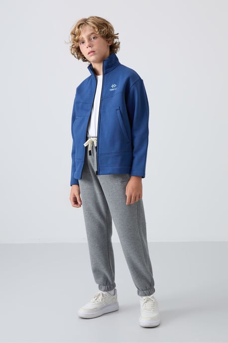 Sudadera juvenil con cuello de cremallera y bolsillo - Image 4