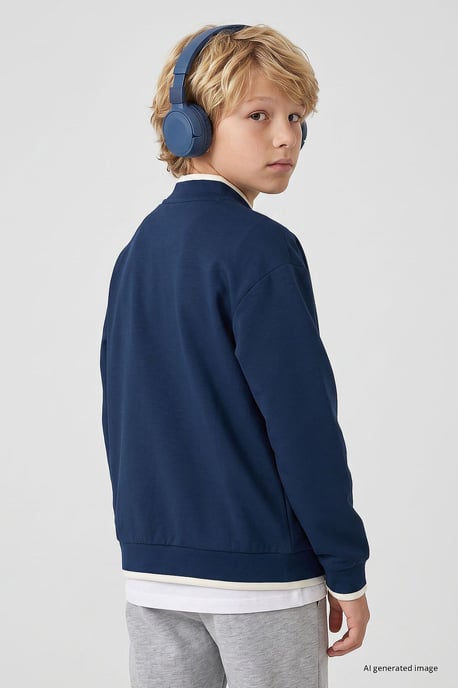 Sudadera juvenil con cremallera y cuello redondo - Image 5