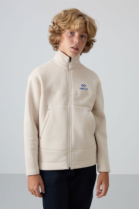 Tommy Life Sudadera juvenil con cuello de cremallera y bolsillo - Image 3