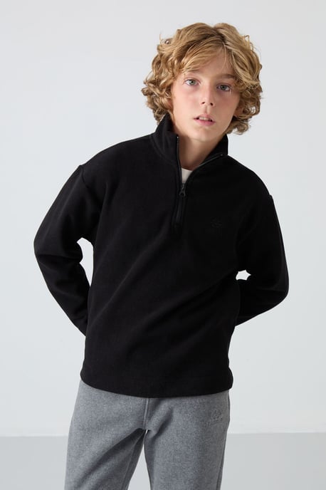 Sudadera juvenil con media cremallera y bordado - Image 4