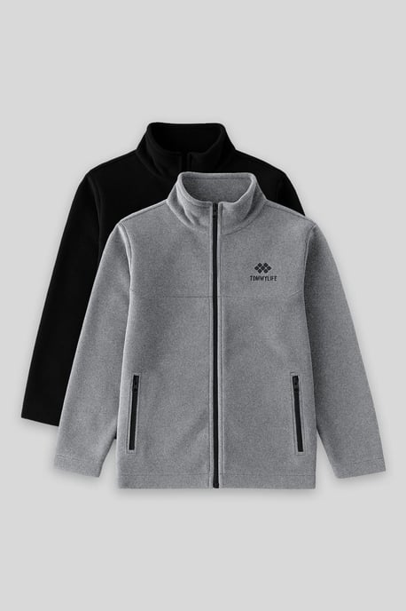 Sudadera juvenil de felpa con cuello y cremallera - Image 1